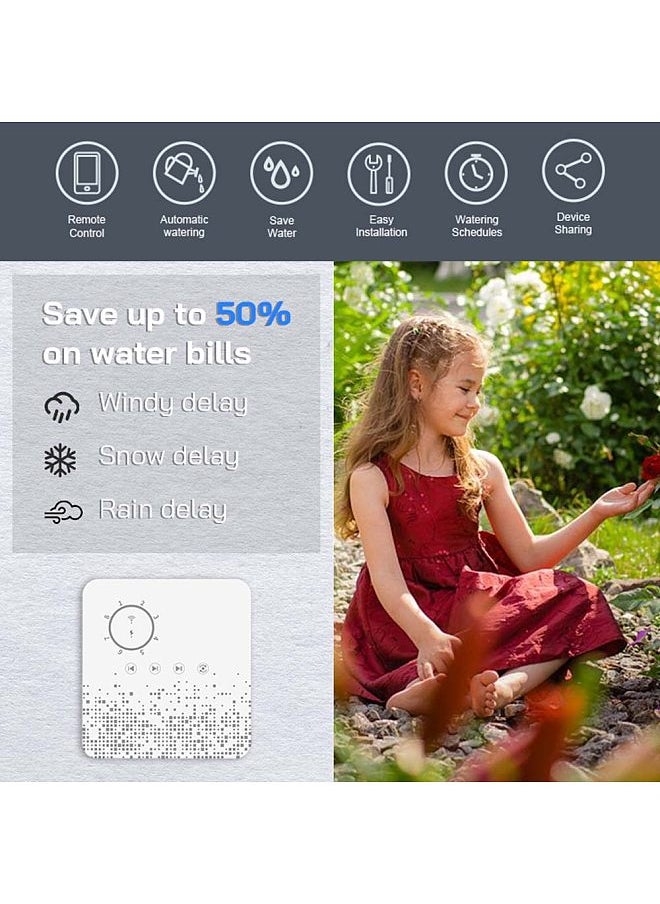 Tuya WiFi Sprinkler Controller Intelligent Irrigation Timer 8 Zones Automatic Watering Device Weather Aware Compatible with Alexa  Home for Garden Backyard Farmland Greenhouse