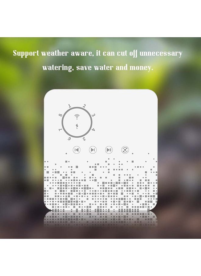 Tuya WiFi Sprinkler Controller Intelligent Irrigation Timer 8 Zones Automatic Watering Device Weather Aware Compatible with Alexa  Home for Garden Backyard Farmland Greenhouse