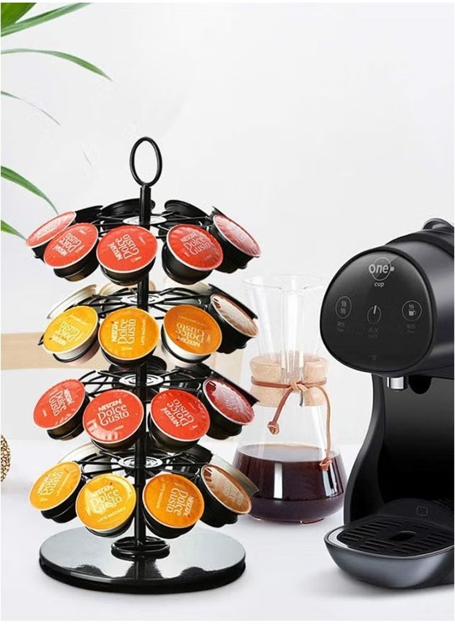 Stainless Steel Rotating Coffee Capsule Holder，Black