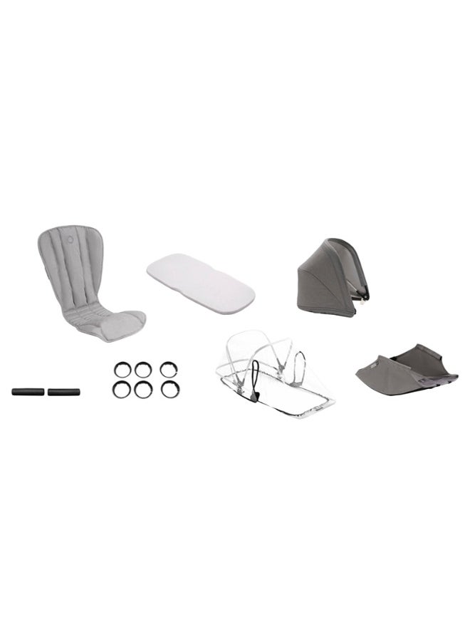 Bee 5 Style Stroller Set Complete, Compact Design, Lightweight, Convenient Storage, Foldable, Easy To Lift And Carry- Light Grey