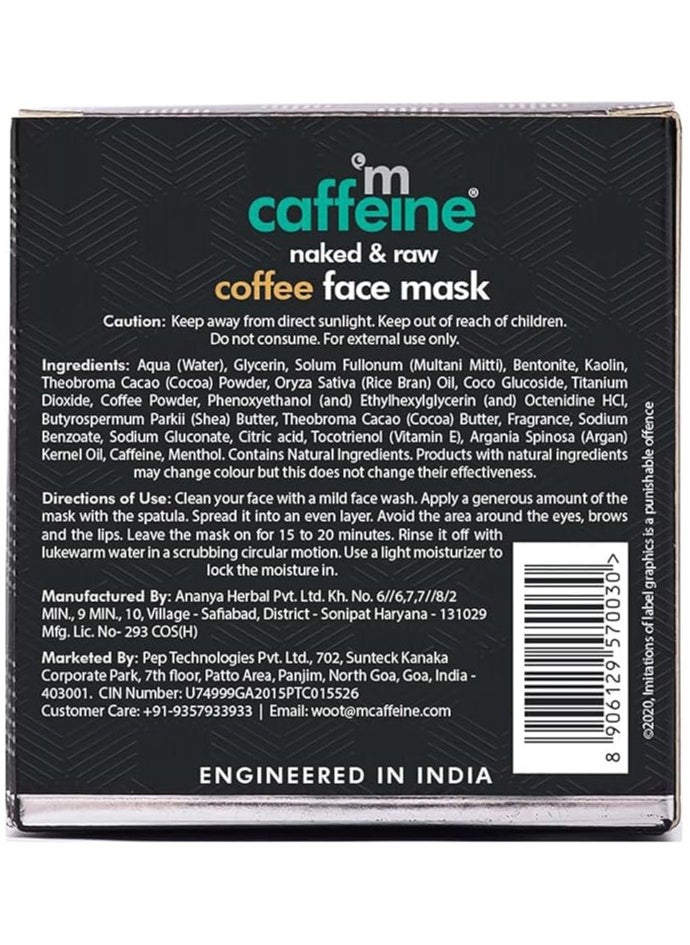 mCaffeine Coffee Clay Face Mask for Women & Men | De-Tan Face Pack for Glowing Skin | Deep Cleans Pores & Controls Oil | For Normal to Oily Skin | Paraben & Mineral Oil Free | 100gm