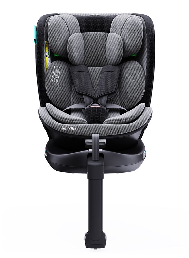 Gyro Pro+ I-Size 360° Rotating Car Seat W/ Leg Support And Isofix For 40-150Cm (Group 0+,1,2,3) 0M To 12Yr - Grey