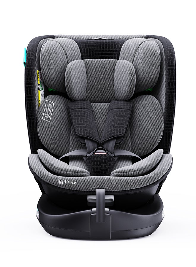 Gyro Pro I-Size 360° Rotating Car Seat W/ Isofix For 40-150Cm (Group 0+,1,2,3) 0M To 12Yr - Grey