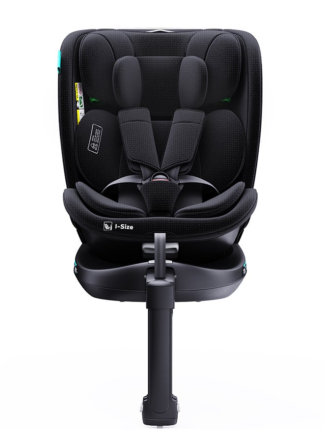 Gyro Pro+ I-Size 360° Rotating Car Seat W/ Leg Support And Isofix For 40-150Cm (Group 0+,1,2,3) 0M To 12Yr - Black