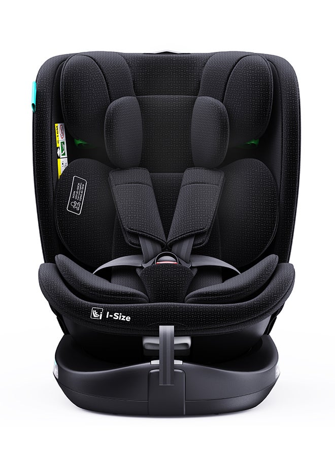 Gyro Pro I-Size 360° Rotating Car Seat W/ Isofix For 40-150Cm (Group 0+,1,2,3) 0M To 12Yr - Black