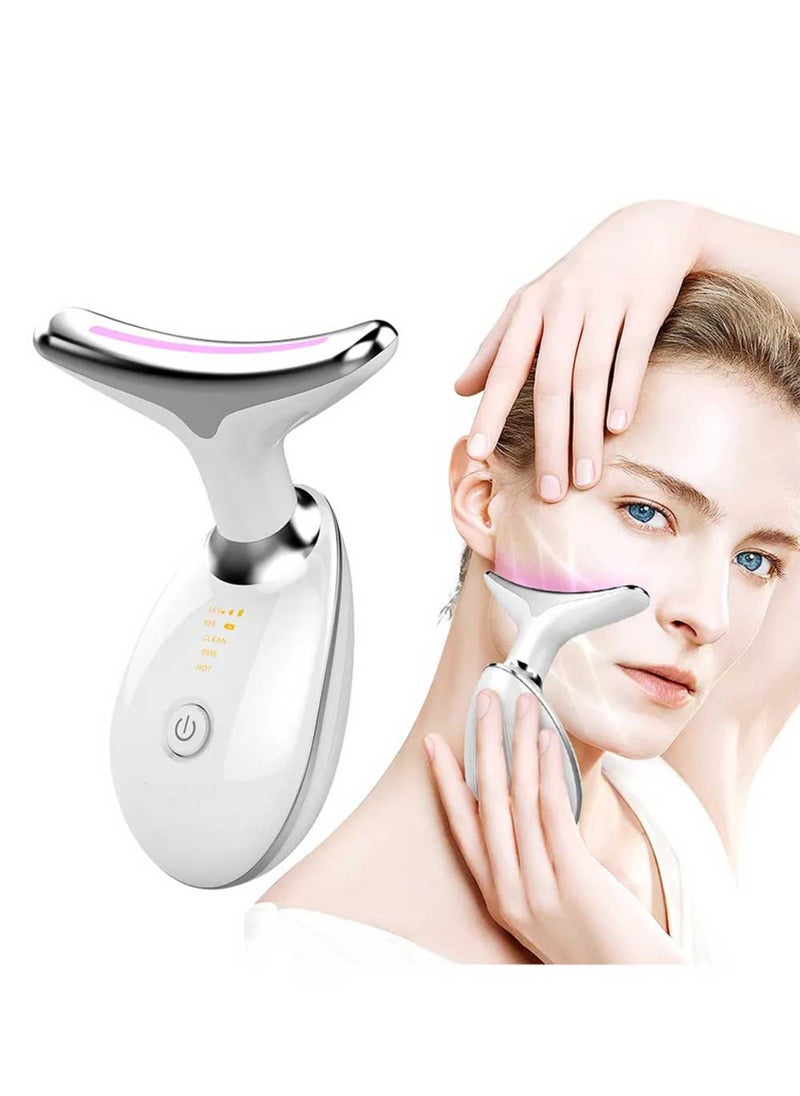 Electric Facial Neck Lifting EMS Thermal Therapy Face Shape Firming Massager Skin Tightening Wrinkle Removal Anti Aging Machine High Frequency Sonic Vibration LED Photon Beauty Device