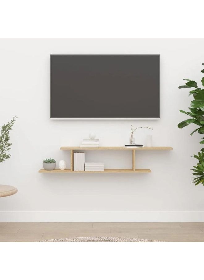 vidaXL Wall-Mounted TV Shelf Sonoma Oak 125x18x23 cm Engineered Wood