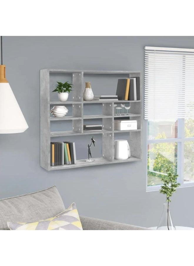 vidaXL Wall Shelf Concrete Grey 90x16x78 cm Engineered Wood