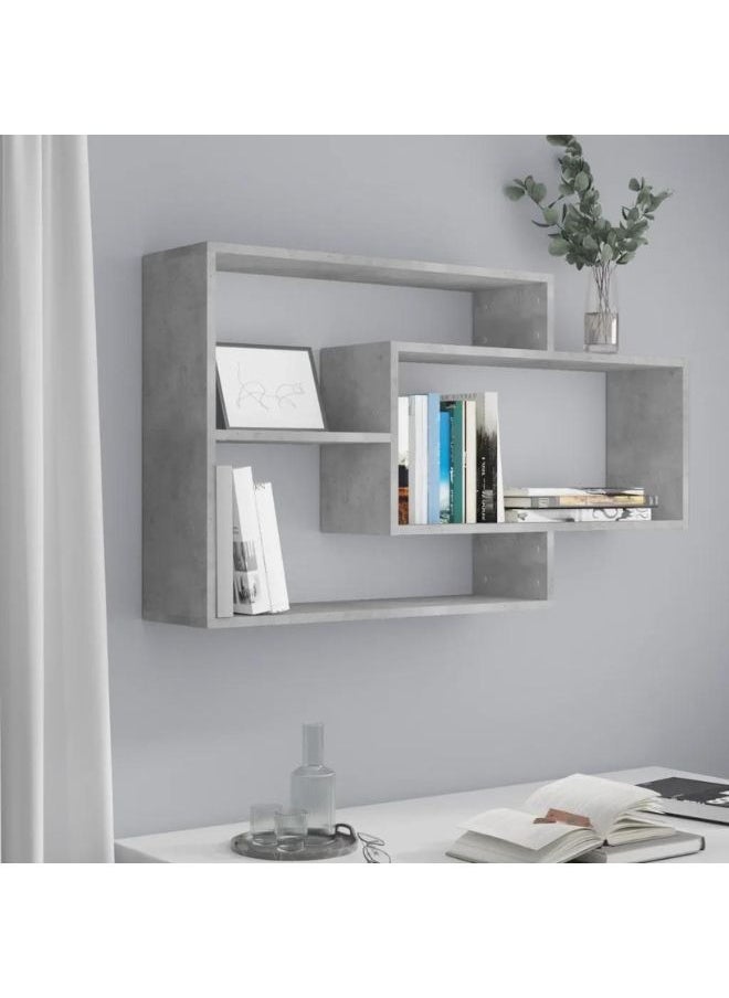 vidaXL Wall Shelf Concrete Grey 104x20x58.5 cm Engineered Wood