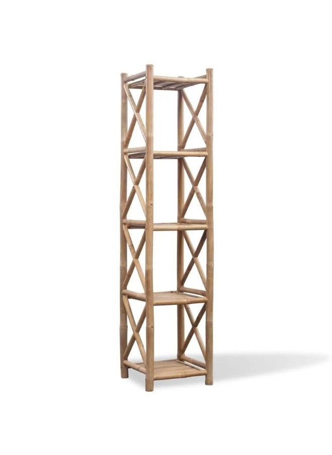 vidaXL 5-Tier Square Bamboo Shelf