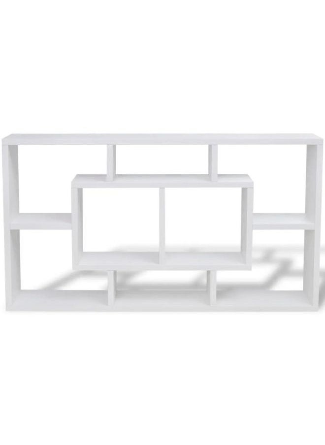 vidaXL Floating Wall Display Shelf 8 Compartments White