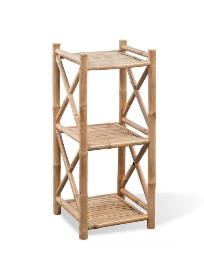 vidaXL 3-Tier Square Bamboo Shelf