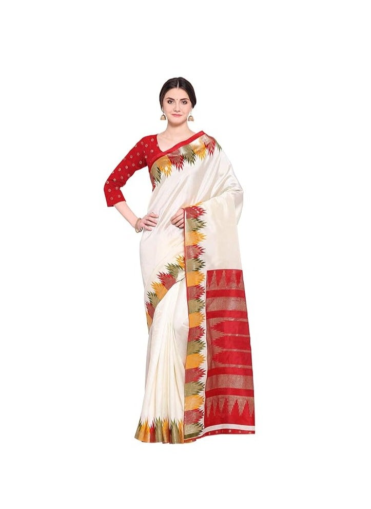 Kanchipuram Patola Silk Sarees For Women With Unstitched Blouse Piece