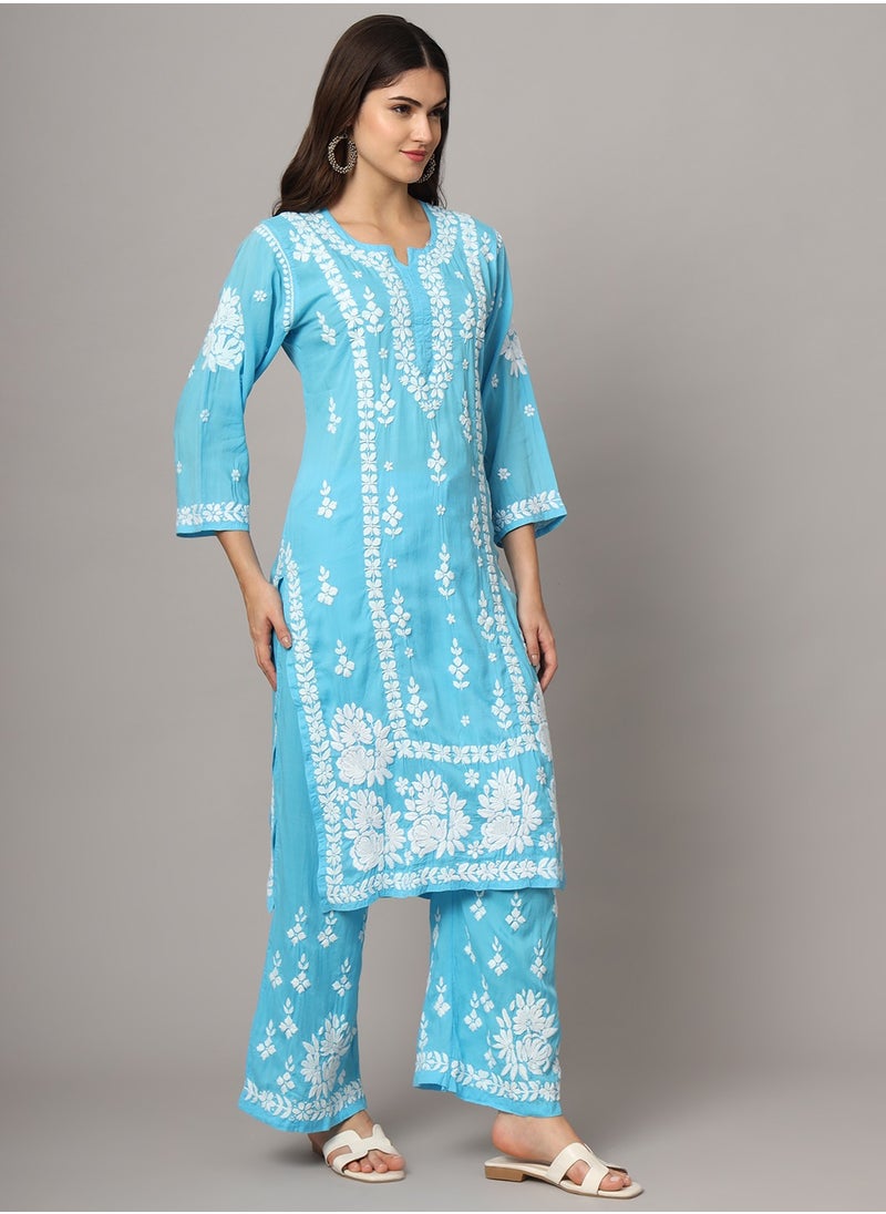 Women Hand Embroidered Chikankari Modal Kurta set-AL4049KS