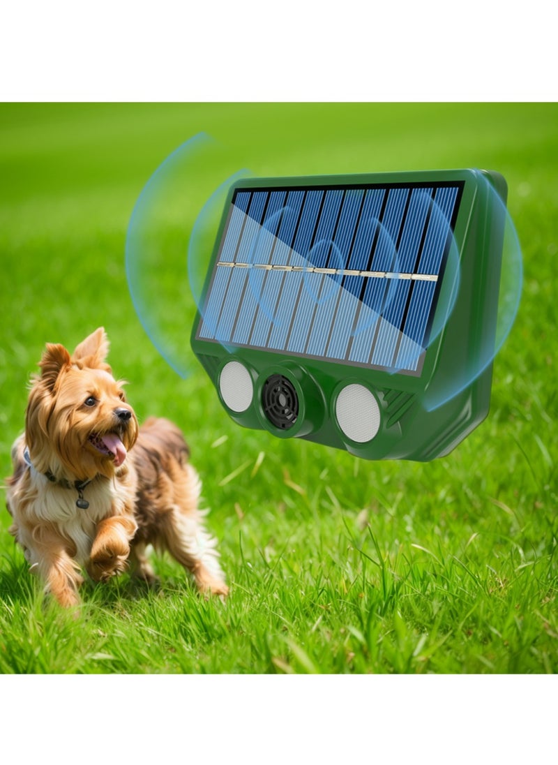 Ultrasonic Cat Dog Repellent, IP65 Waterproof Solar Powered Animal Deterrent, Solar And USB Charging Smart Sensing LED Flashing Pest Control For Garden Yard, (1pc, Green)