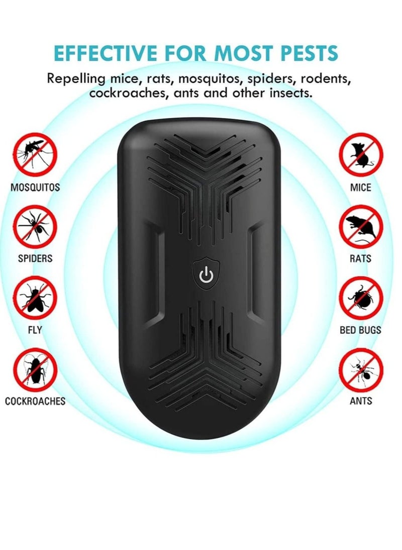 Ultrasonic Pest Repeller - 【2020 Upgrade】 Plug in Mouse Deterrent, Mouse & Rat Repellent, 8W Ultra Sonic Speaker, Indoor Pest Repeller for Rat, Mouse, Spider, Fly, Cockroach, Mosquito (Black)