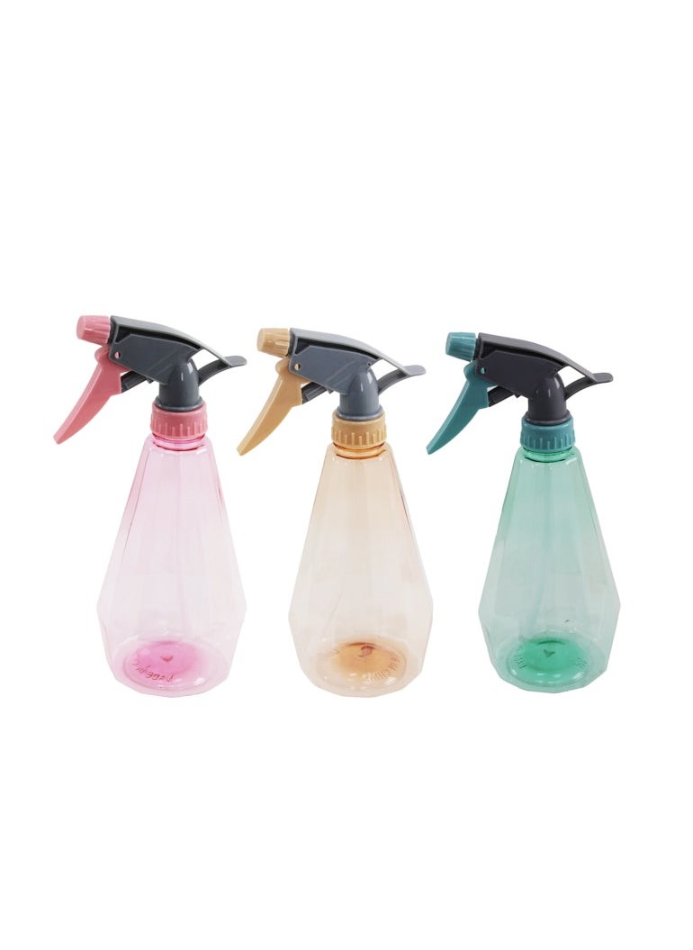 Transparent Sprayer Bottle 450Ml.3Pcs/Pkt Mix Color