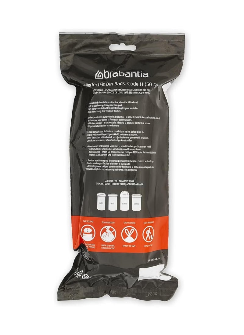 Perfectfit Code H 50-60 Litre 20 Bin Bags