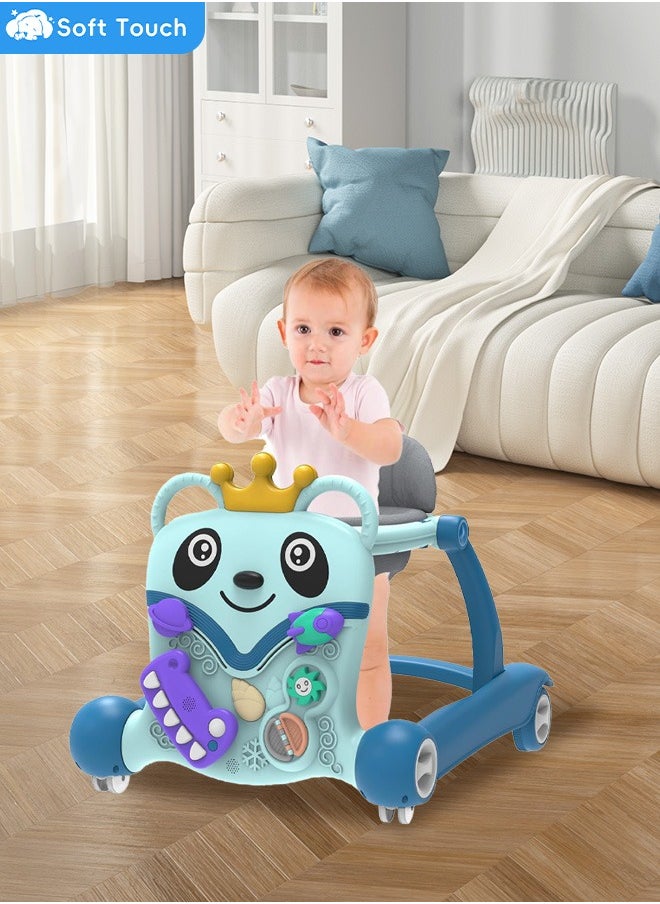 Baby Standing Walker 4 In 1 Foldable Music Baby Walker Toddler Trolley Baby Activity Center With Toys