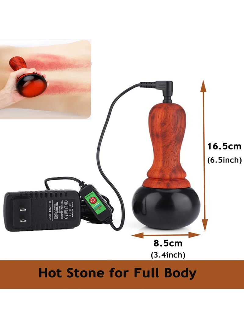 Electric Hot Stone Massage Kit with Bian Stone Gua Sha Tools for Spa, Relaxation and Pain Relief, Perfect for Massage Therapy