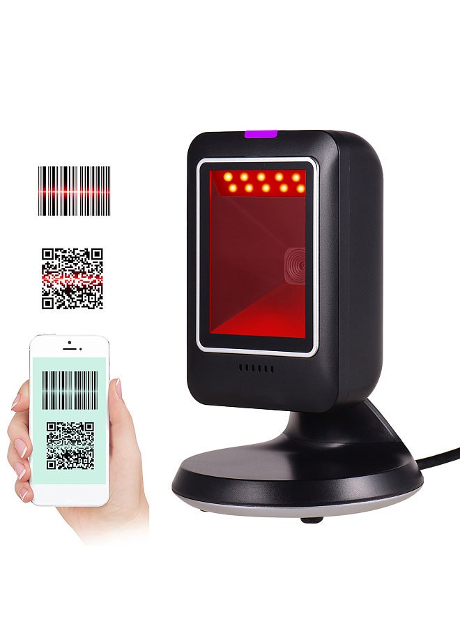 MP6300Y 1D/2D/QR Omnidirectional Barcode Scanner USB Wired Bar Code Reader CMOS Image Hand-Free for Supermarket Bookstore Retail Hospital