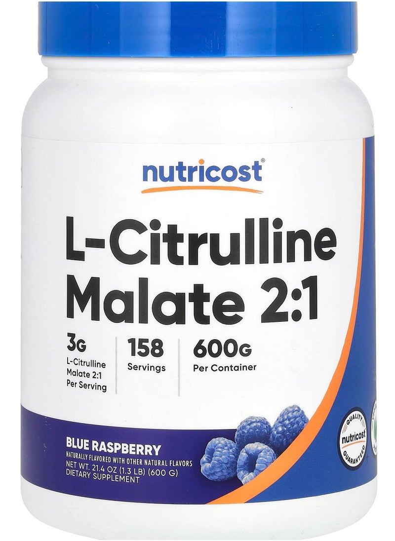 L-Citrulline Malate 2:1, Blue Raspberry, 21.4 oz (600 g)