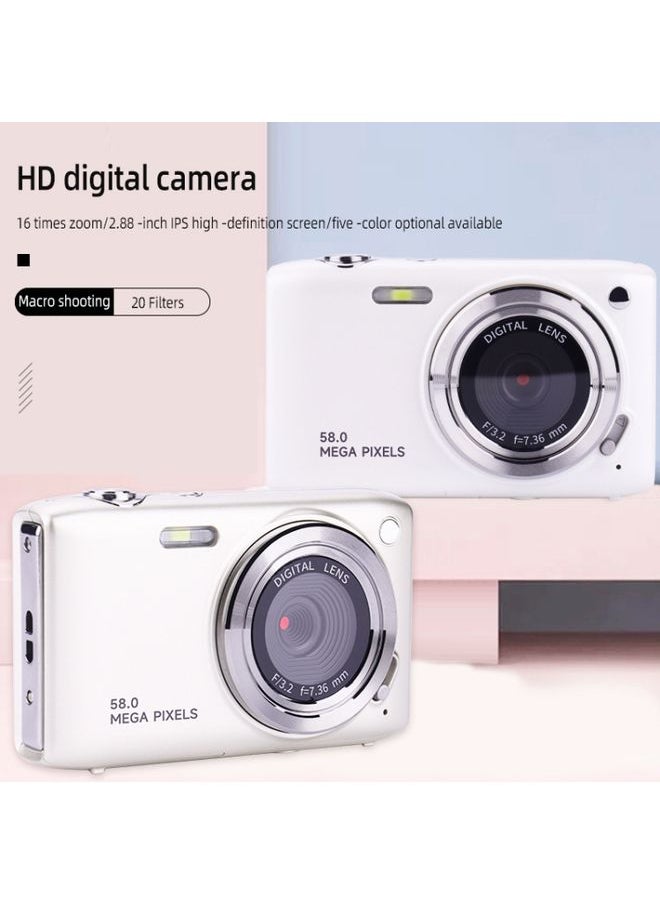 2.88 Inch IPS Screen HD Digital Camera 16X Zoom Portable CCD Camera(Champagne Gold)