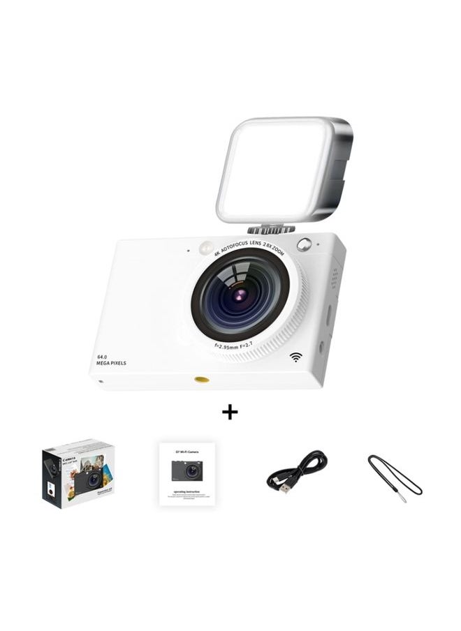 High-Definition CCD Digital Camera 64 Million WiFi Card Camera, Color: White + Fill Light