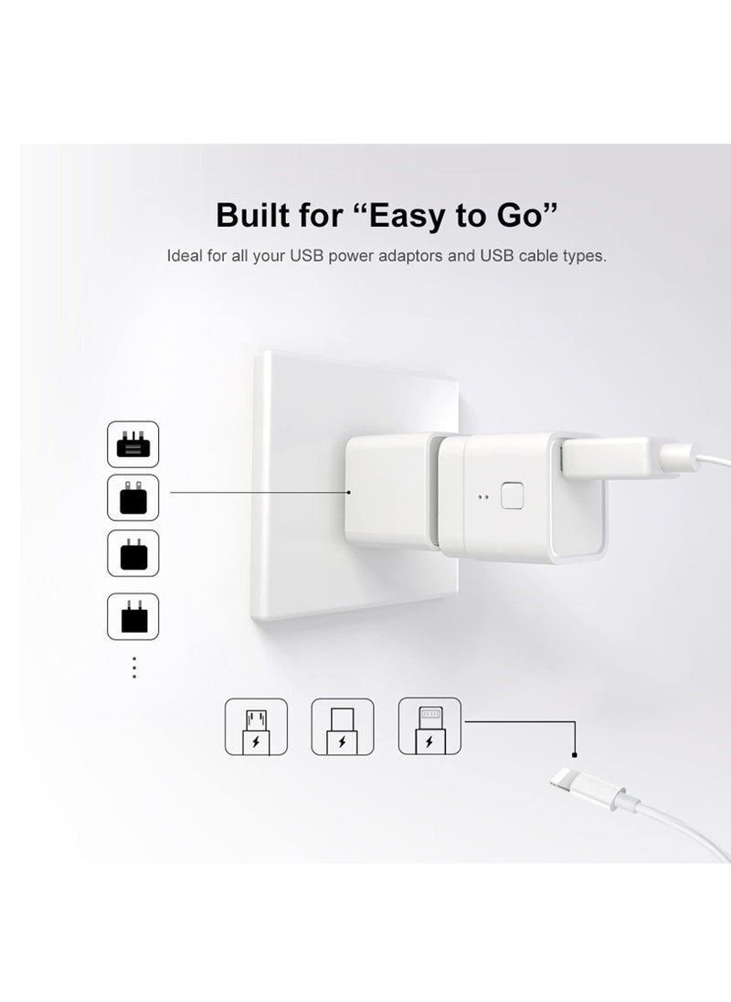 Tuya Micro DC 5V USB Smart WiFi Adaptor For USB Devices, DIY Smart Home Wireless USB Adaptor, APP Remote Control, Compatible With Alexa and Google Home For Voice Control, White