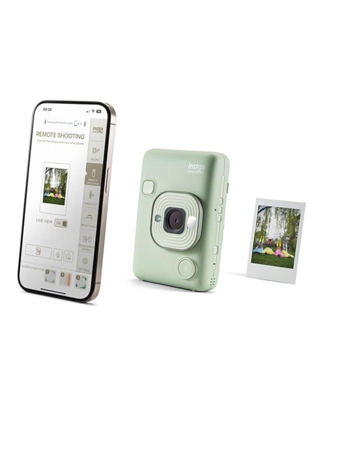 FUJIFILM INSTAX MINI LIPLAY HYBRID INSTANT CAMERA (MATCHA GREEN)