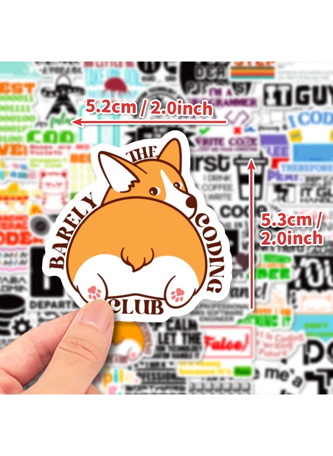 50 Waterproof Stickers for Programmers - Coding Doodles for Laptops, Water Bottles, and Skateboards