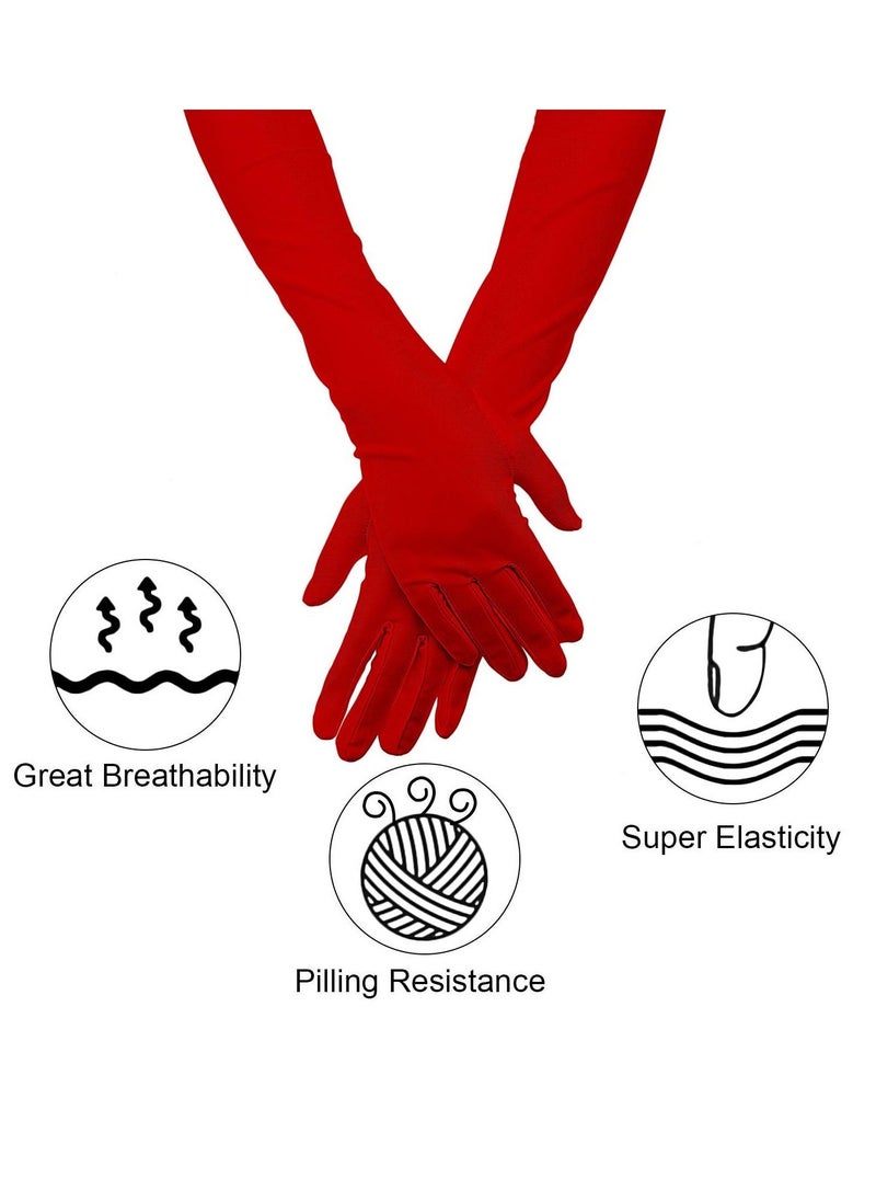 1920s Accessories for Women Costume Long Satin Gloves Fancy Dress Plastic Holder Pearl Necklace Set for Fancy Dress Women Cosplay Party