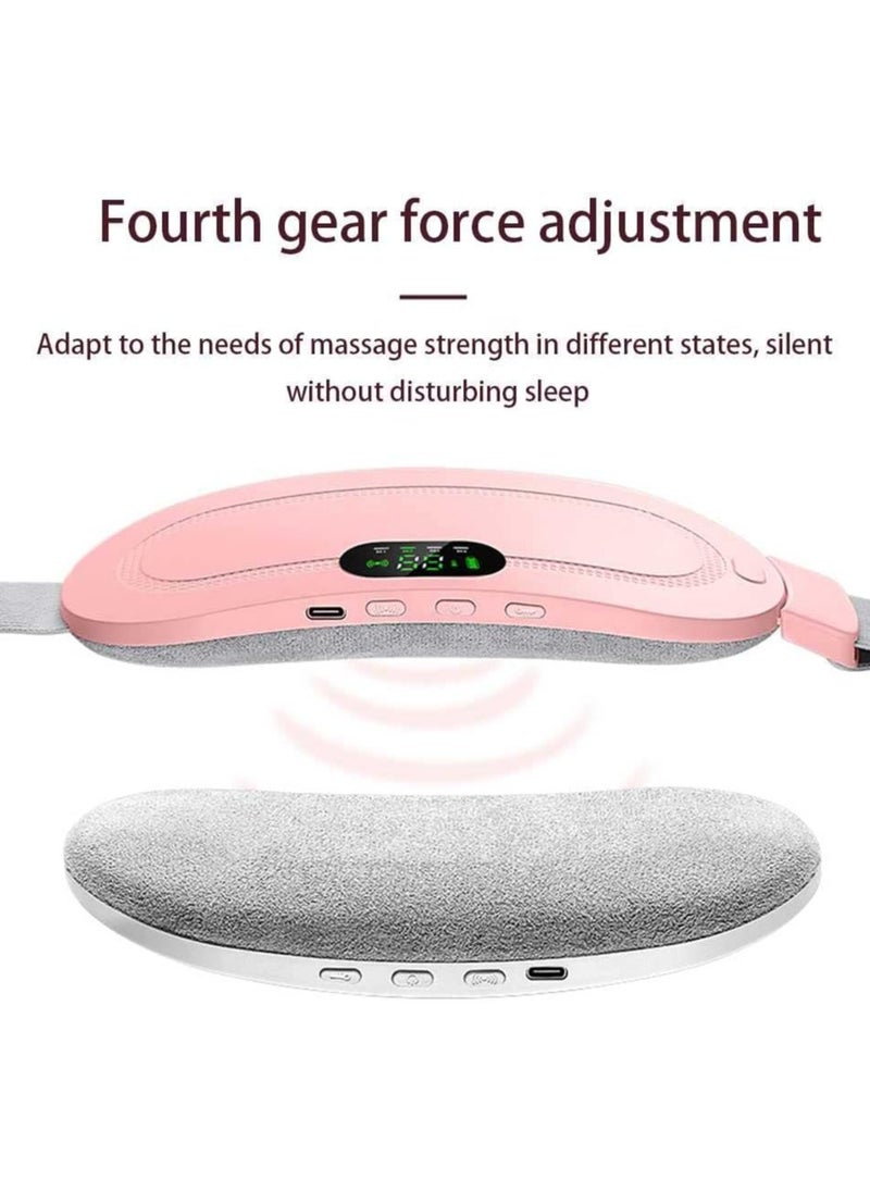 Portable Cordless Heating Pad, USB Battery Operated Heat Pad with 3 Heat Levels & 4 Massage Modes, Electric Heating Belt for Menstrual, Period, Back Pain Relief