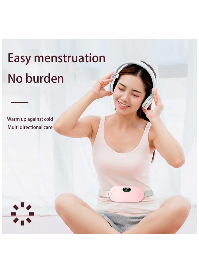 Portable Cordless Heating Pad, USB Battery Operated Heat Pad with 3 Heat Levels & 4 Massage Modes, Electric Heating Belt for Menstrual, Period, Back Pain Relief