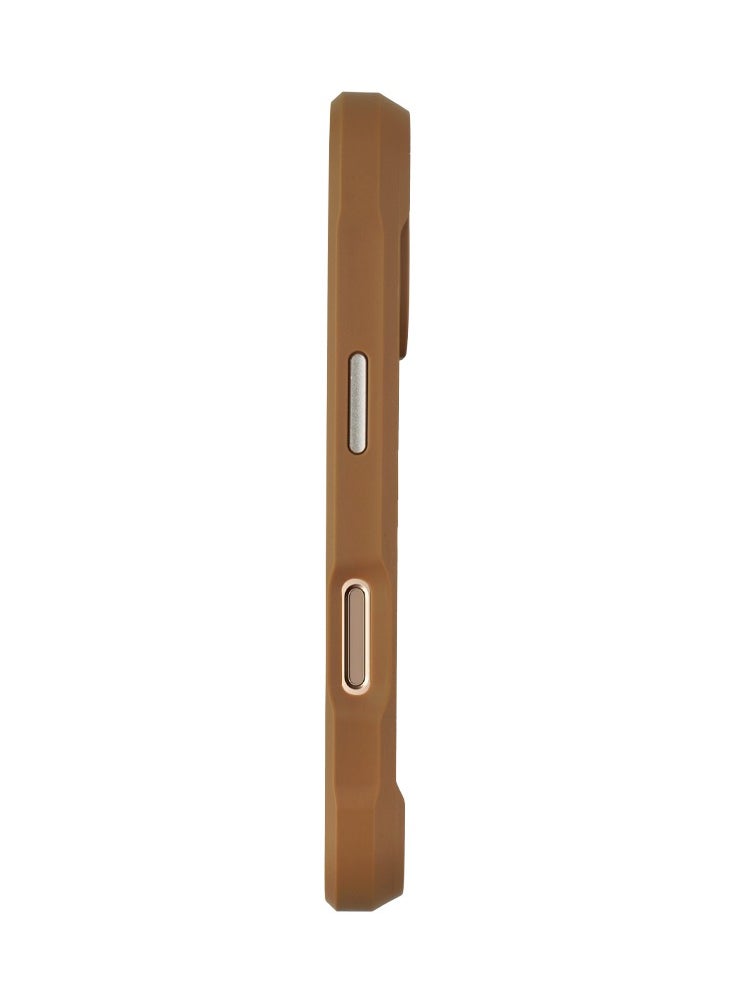 Polo Primo Series with Magnetic Invisible Stand Built-in Foldable Stand Slim Protective Diamond Magsafe Compatible with IPhone 16 Pro 6.3 Inch 2024 - Brown