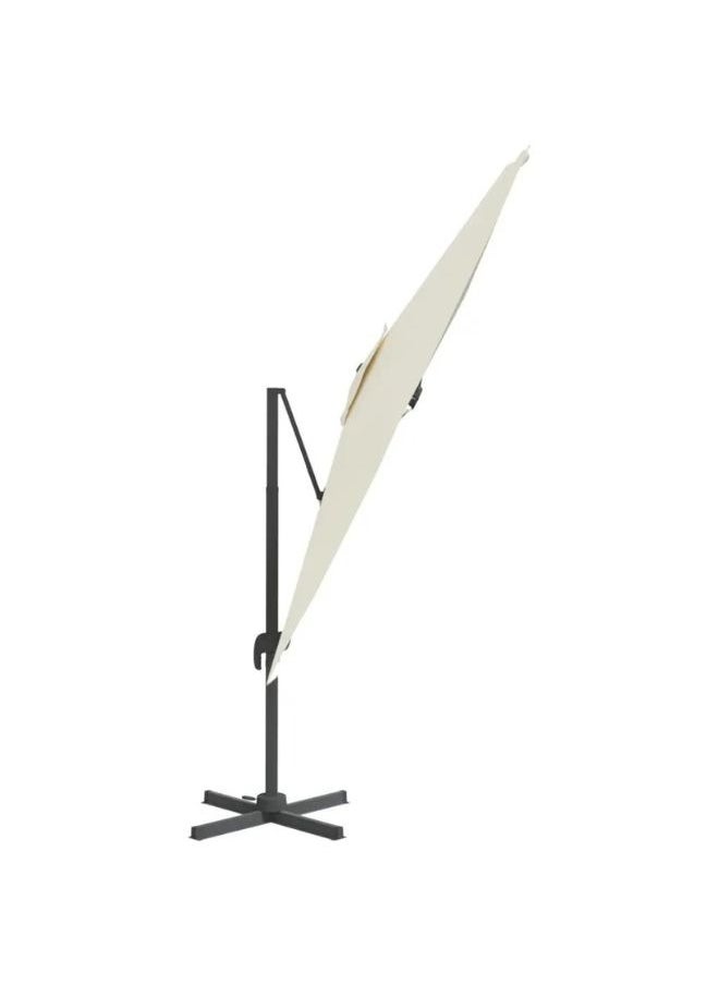 vidaXL Cantilever Umbrella with Aluminium Pole Sand White 400x300 cm