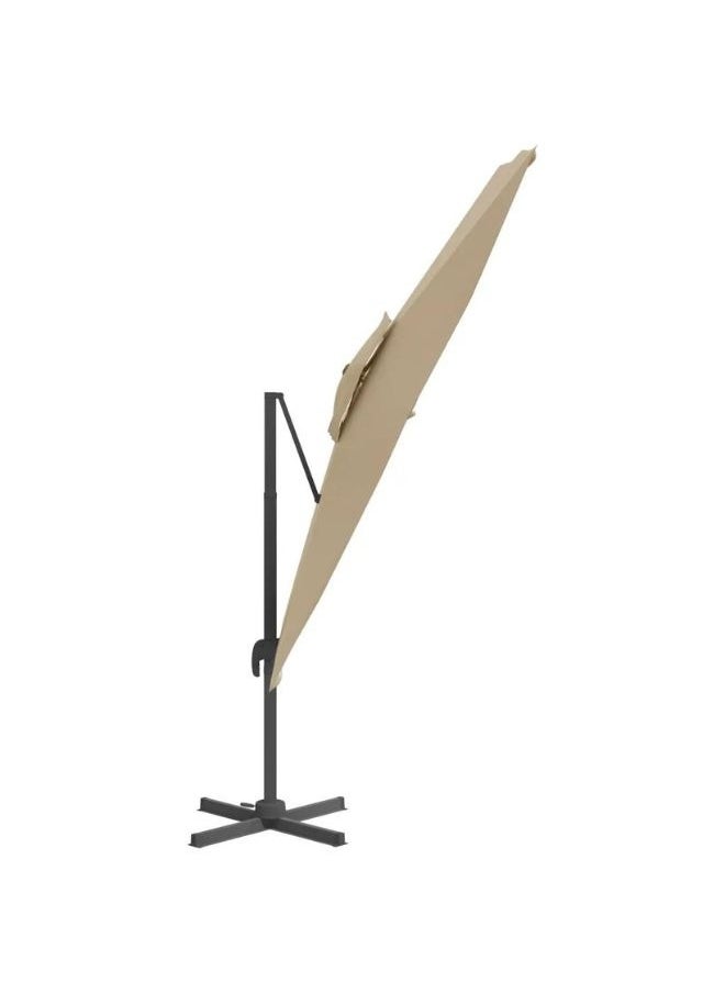 vidaXL Double Top Cantilever Umbrella Taupe 400x300 cm