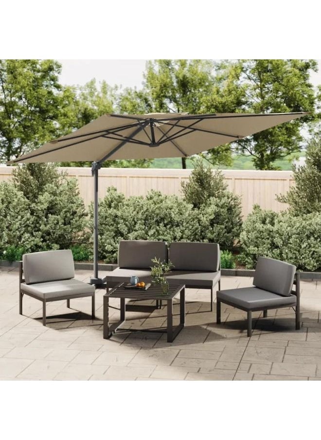 vidaXL Double Top Cantilever Umbrella Taupe 400x300 cm