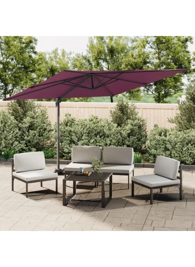 vidaXL Cantilever Umbrella with Aluminium Pole Bordeaux Red 400x300 cm