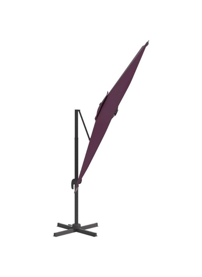 vidaXL Cantilever Umbrella with Aluminium Pole Bordeaux Red 400x300 cm