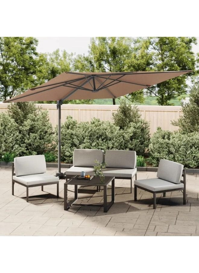 vidaXL Cantilever Umbrella with Aluminium Pole Taupe 400x300 cm