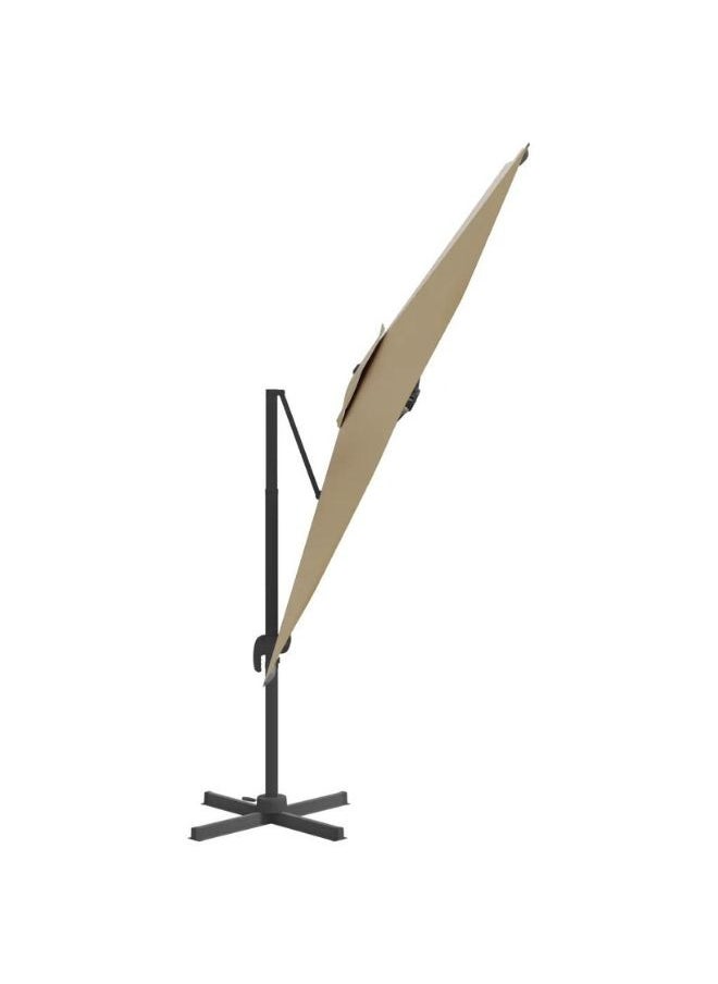 vidaXL Cantilever Umbrella with Aluminium Pole Taupe 400x300 cm