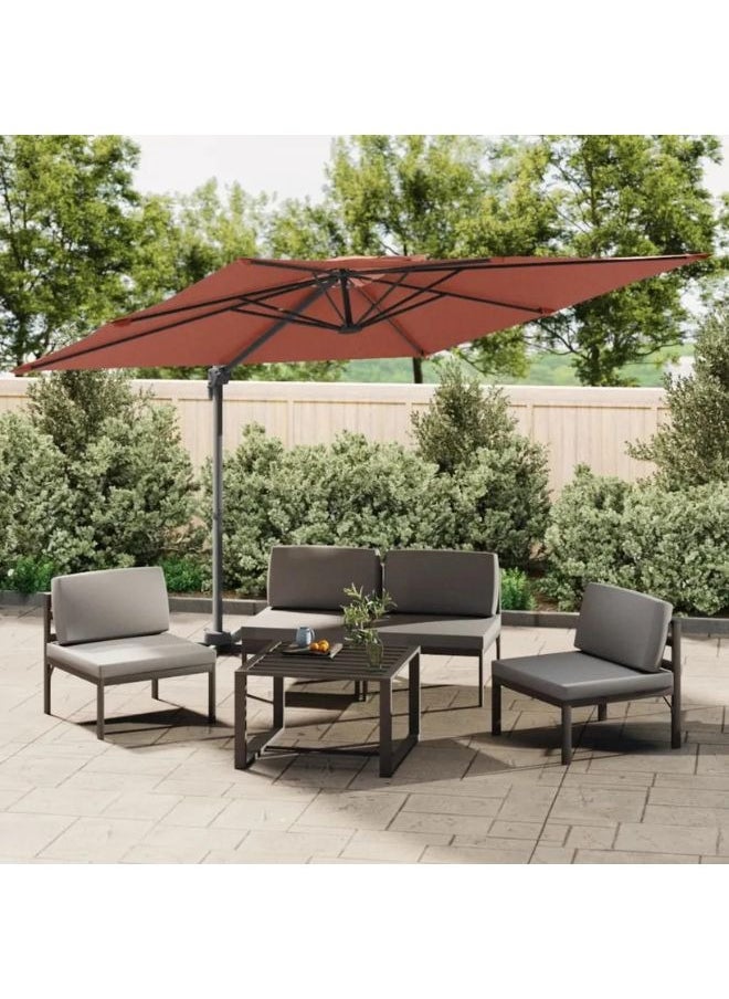 vidaXL Double Top Cantilever Umbrella Terracotta 400x300 cm