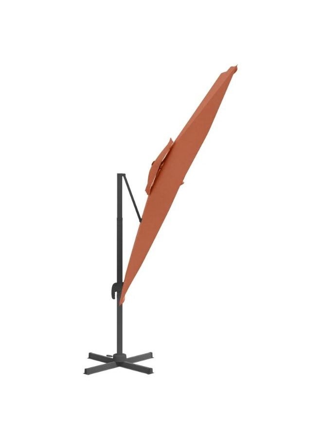 vidaXL Double Top Cantilever Umbrella Terracotta 400x300 cm