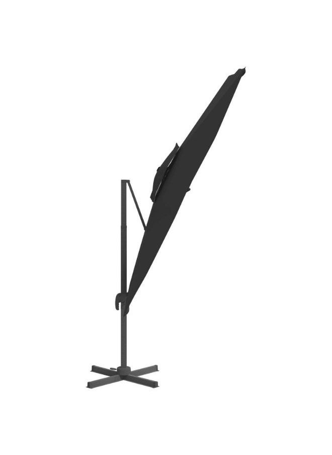 vidaXL Double Top Cantilever Umbrella Black 400x300 cm