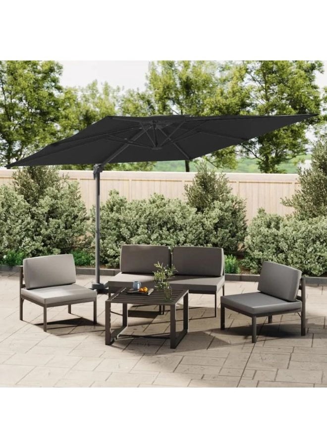 vidaXL Double Top Cantilever Umbrella Black 400x300 cm