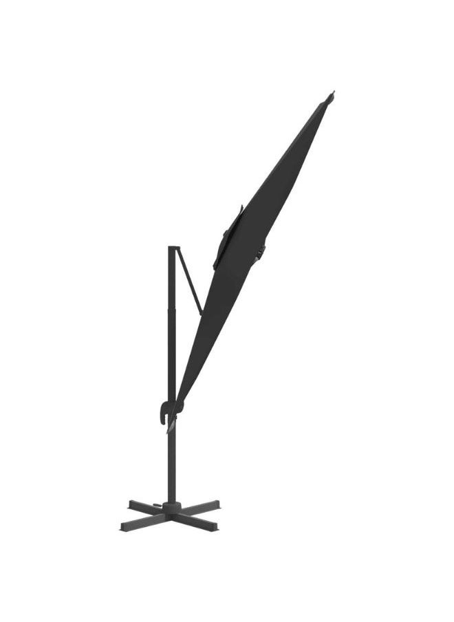 vidaXL Cantilever Umbrella with Aluminium Pole Black 300x300 cm