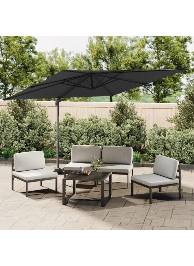 vidaXL Cantilever Umbrella with Aluminium Pole Black 300x300 cm