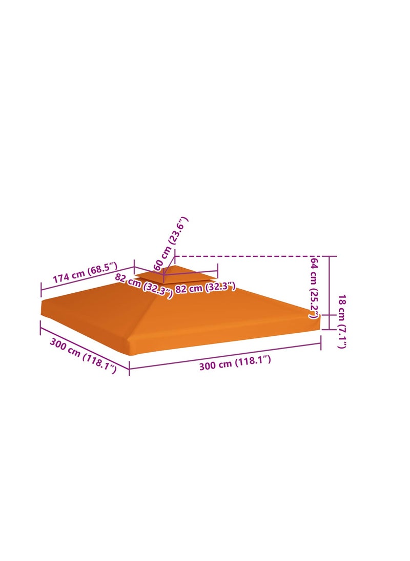 Gazebo Cover Canopy Replacement 310 g / mOrange 3 x 3 m