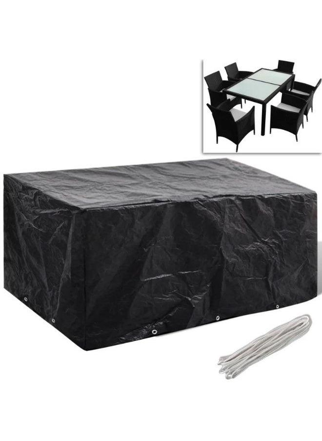 vidaXL Garden Furniture Cover 6 Person Poly Rattan Set 10 Eyelets 240x140cm